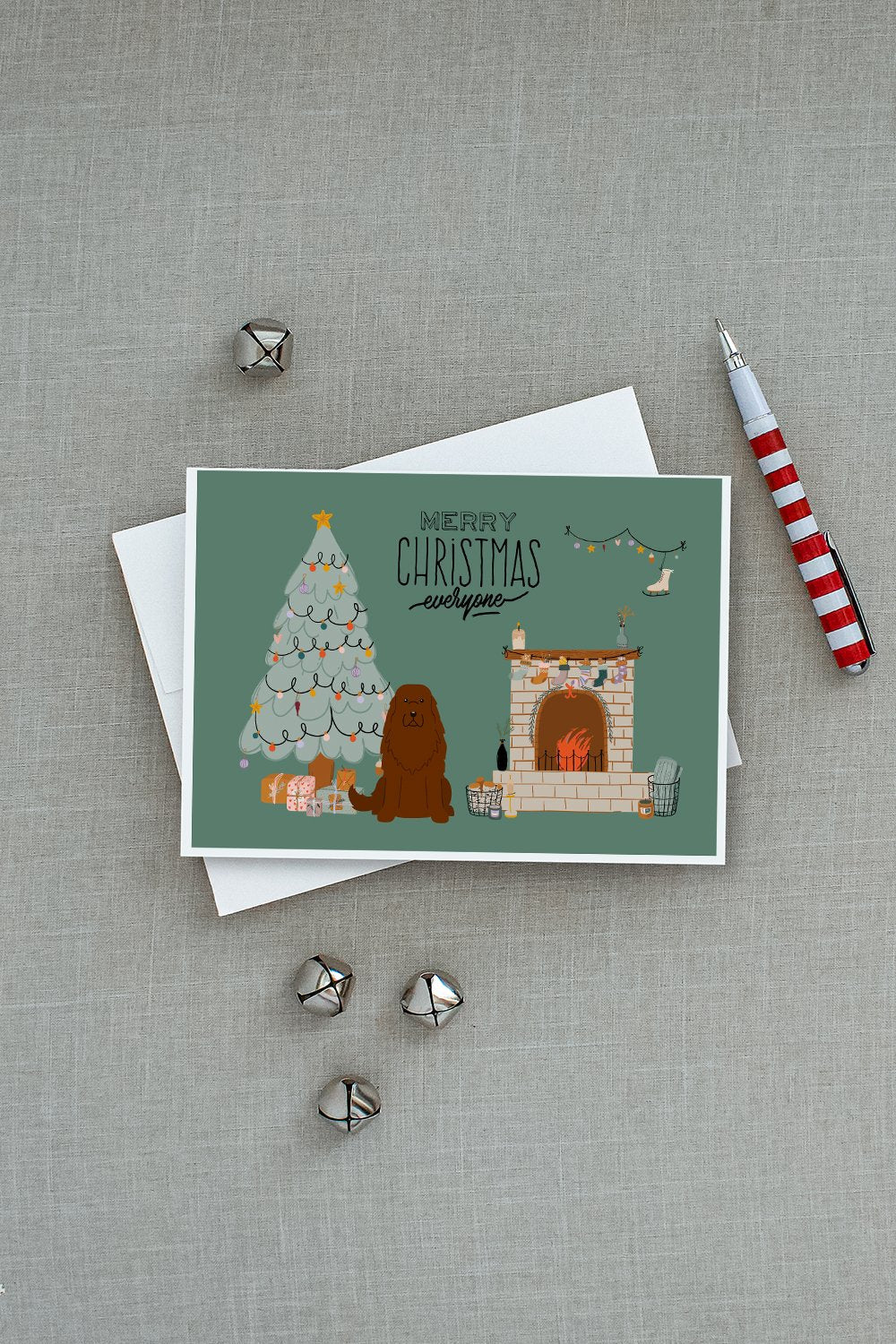 Caucasian Shepherd Dog Christmas Everyone Greeting Cards Pack of 8 Blank Cards with Envelopes Whimsical A7 Size 5x7