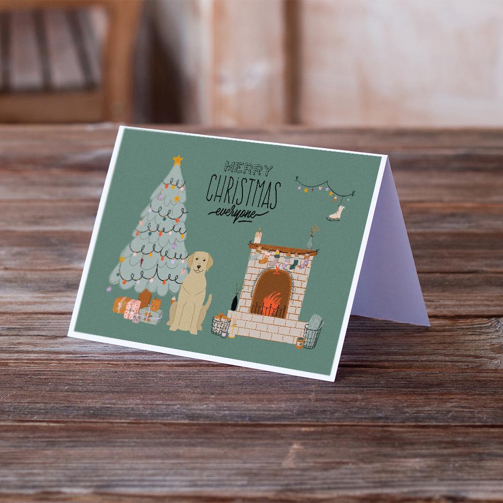 Yellow Labrador Christmas Everyone Greeting Cards Pack of 8 Blank Cards with Envelopes Whimsical A7 Size 5x7