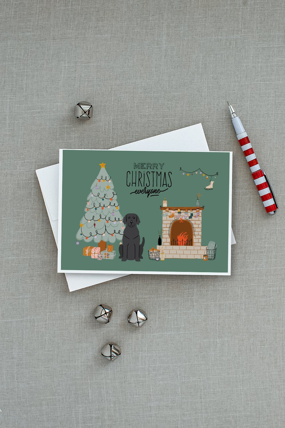 Black Labrador Christmas Everyone Greeting Cards Pack of 8 Blank Cards with Envelopes Whimsical A7 Size 5x7