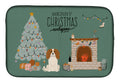 Cavalier Spaniel Christmas Everyone Dish Drying Mat Absorbent Dish Drying Mat Pad for Kitchen Counter Dish Drainer Mat for Countertop, 14 x 21", Multicolor
