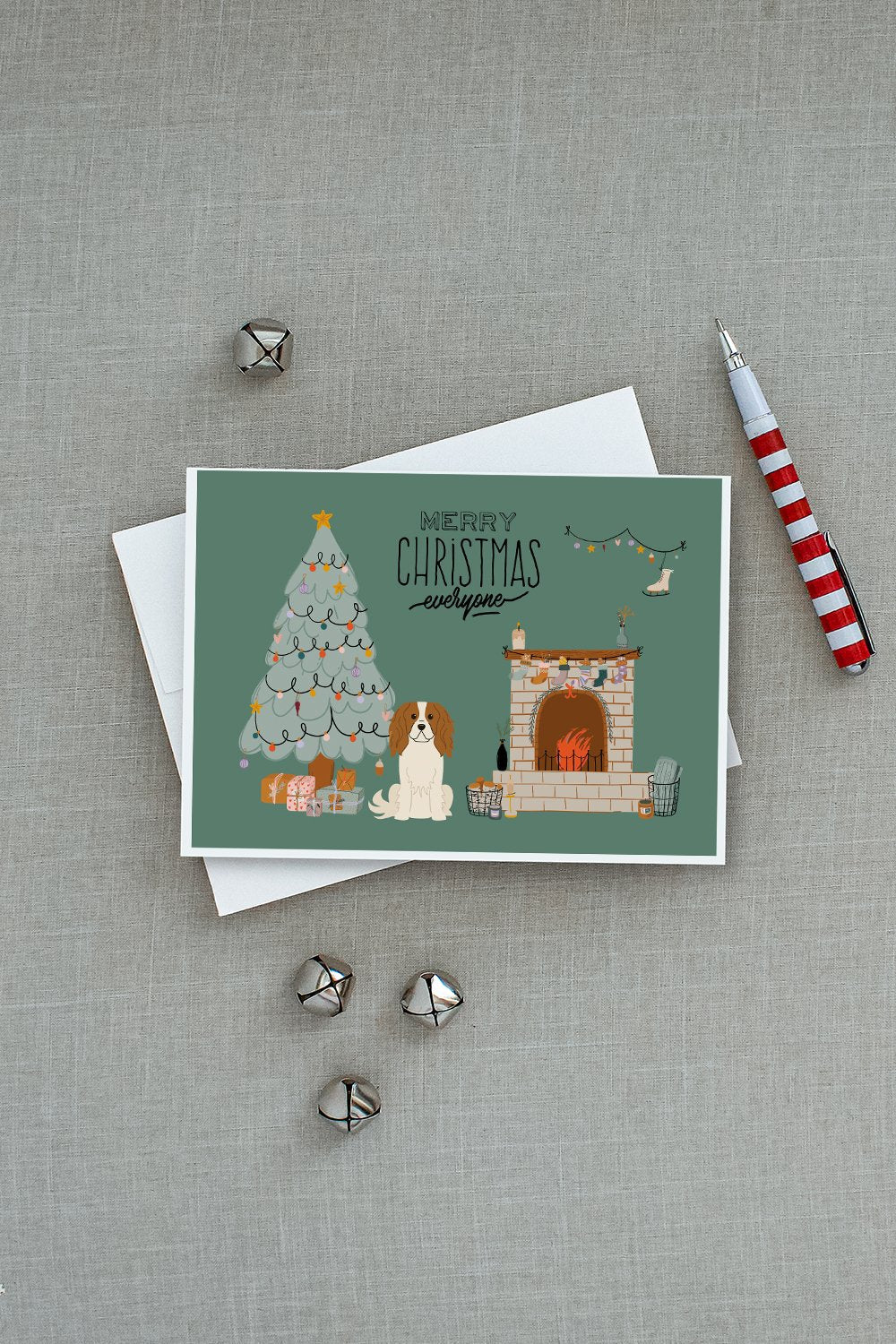 Cavalier Spaniel Christmas Everyone Greeting Cards Pack of 8 Blank Cards with Envelopes Whimsical A7 Size 5x7