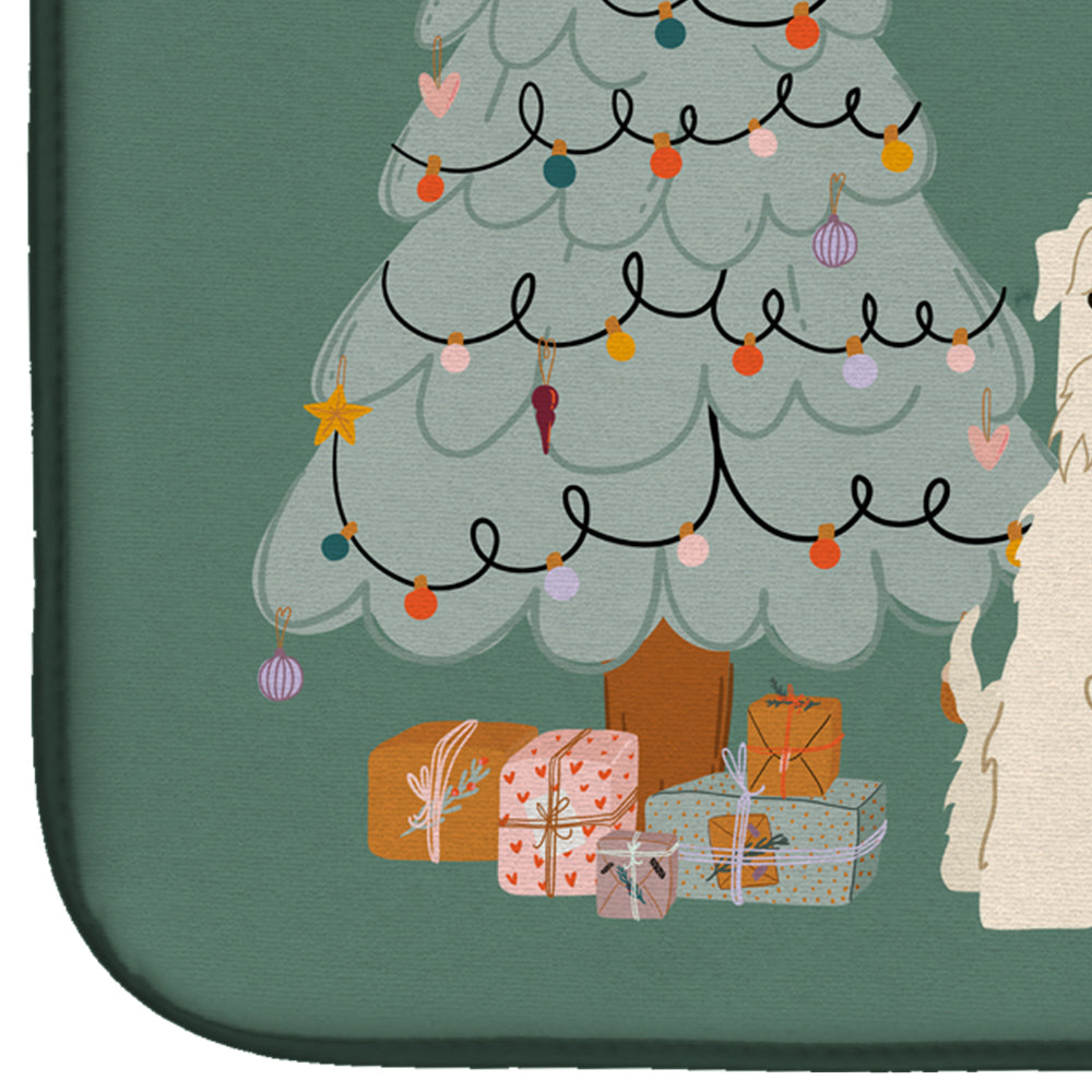 Soft Coated Wheaten Terrier Christmas Everyone Dish Drying Mat Absorbent Dish Drying Mat Pad for Kitchen Counter Dish Drainer Mat for Countertop, 14 x 21", Multicolor