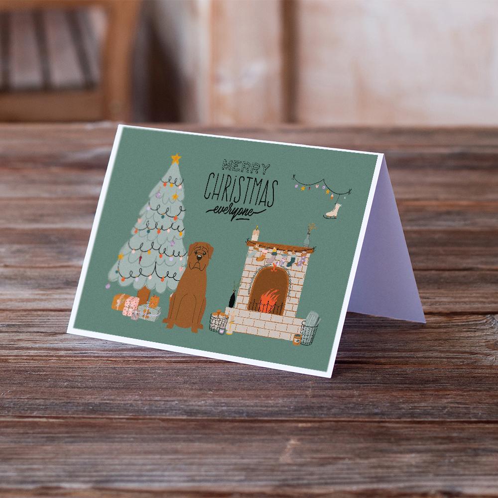 Dogue de Bourdeaux Christmas Everyone Greeting Cards Pack of 8 Blank Cards with Envelopes Whimsical A7 Size 5x7