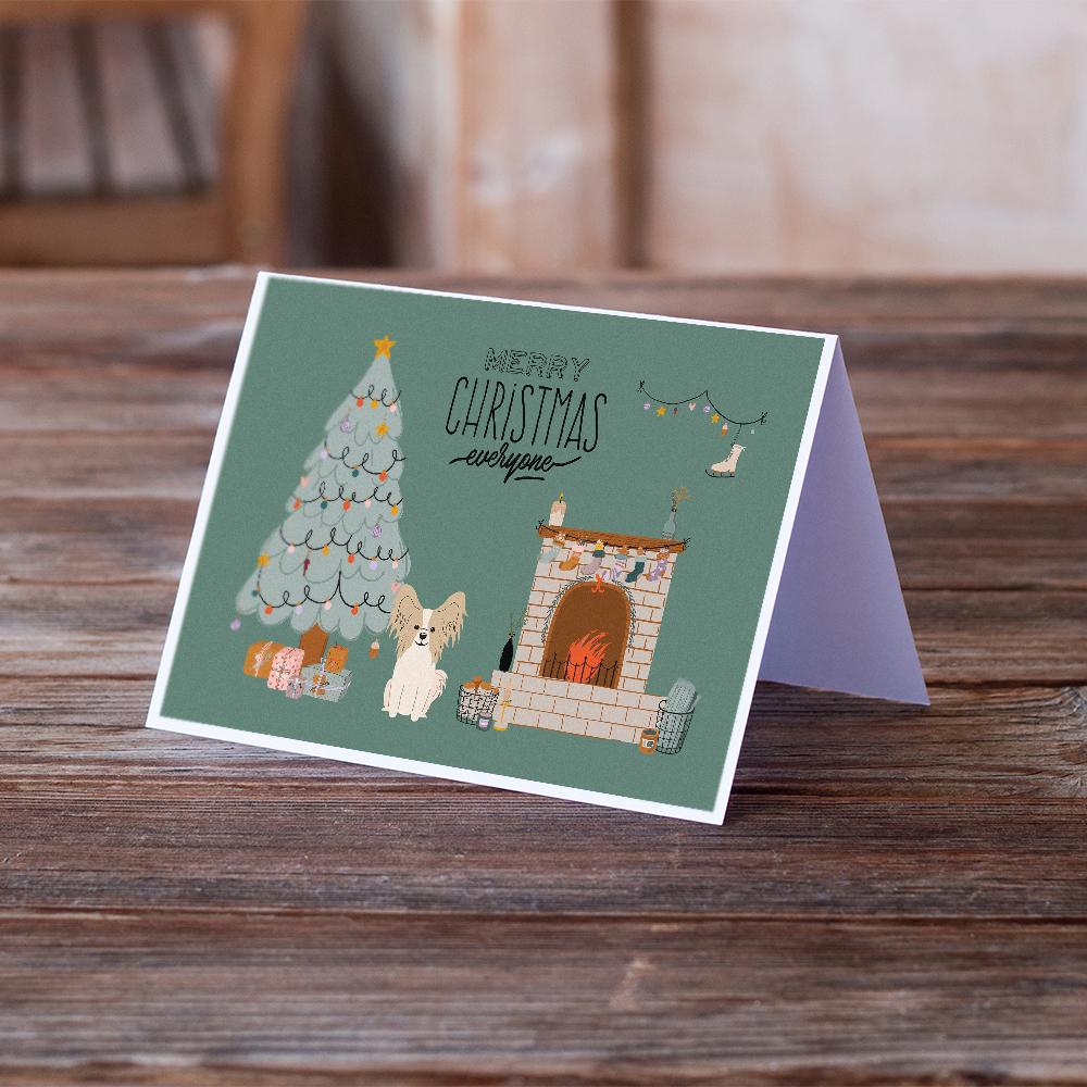 Sable White Papillon Christmas Everyone Greeting Cards Pack of 8 Blank Cards with Envelopes Whimsical A7 Size 5x7