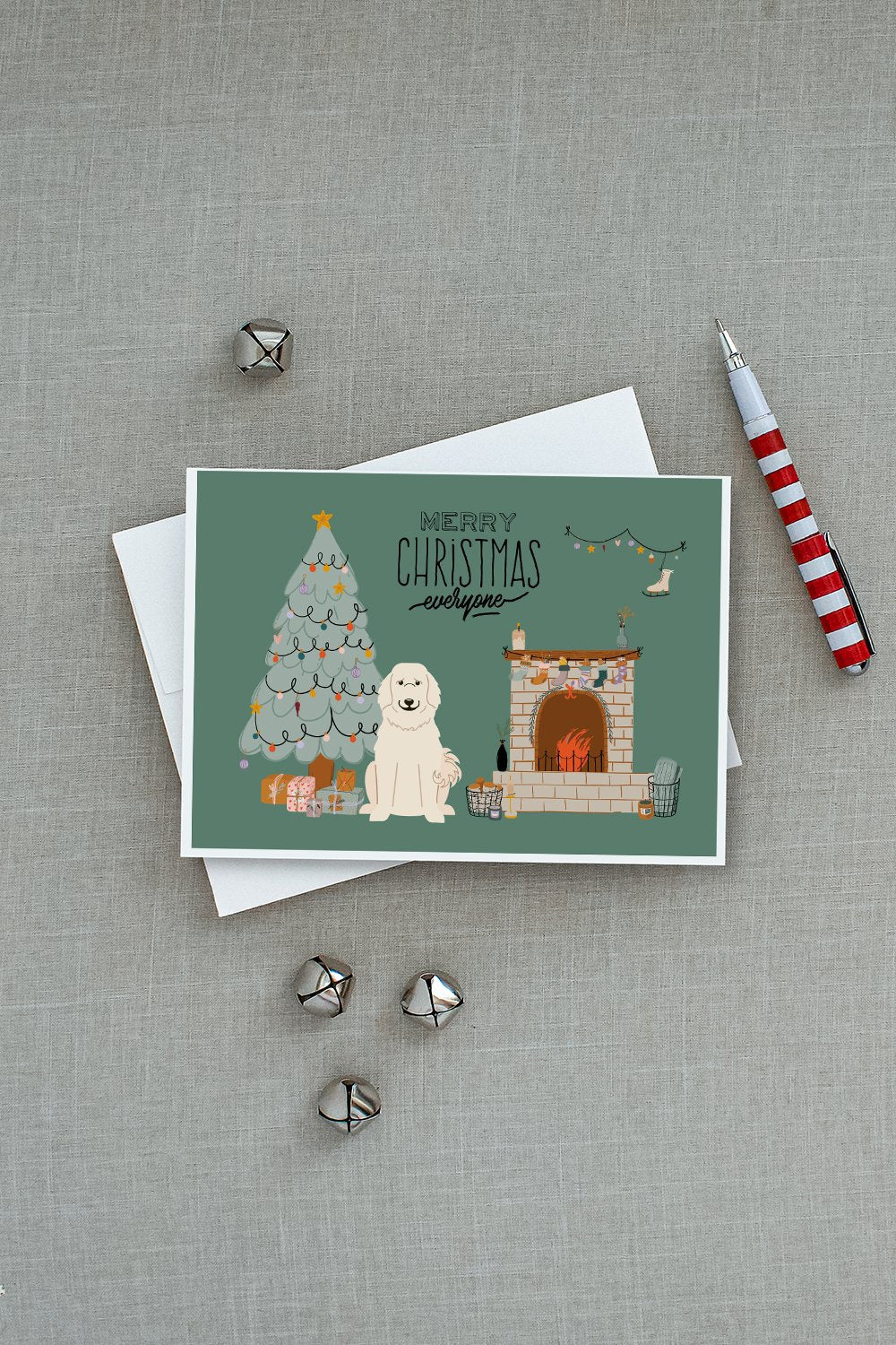 Great Pyrenese Christmas Everyone Greeting Cards Pack of 8 Blank Cards with Envelopes Whimsical A7 Size 5x7