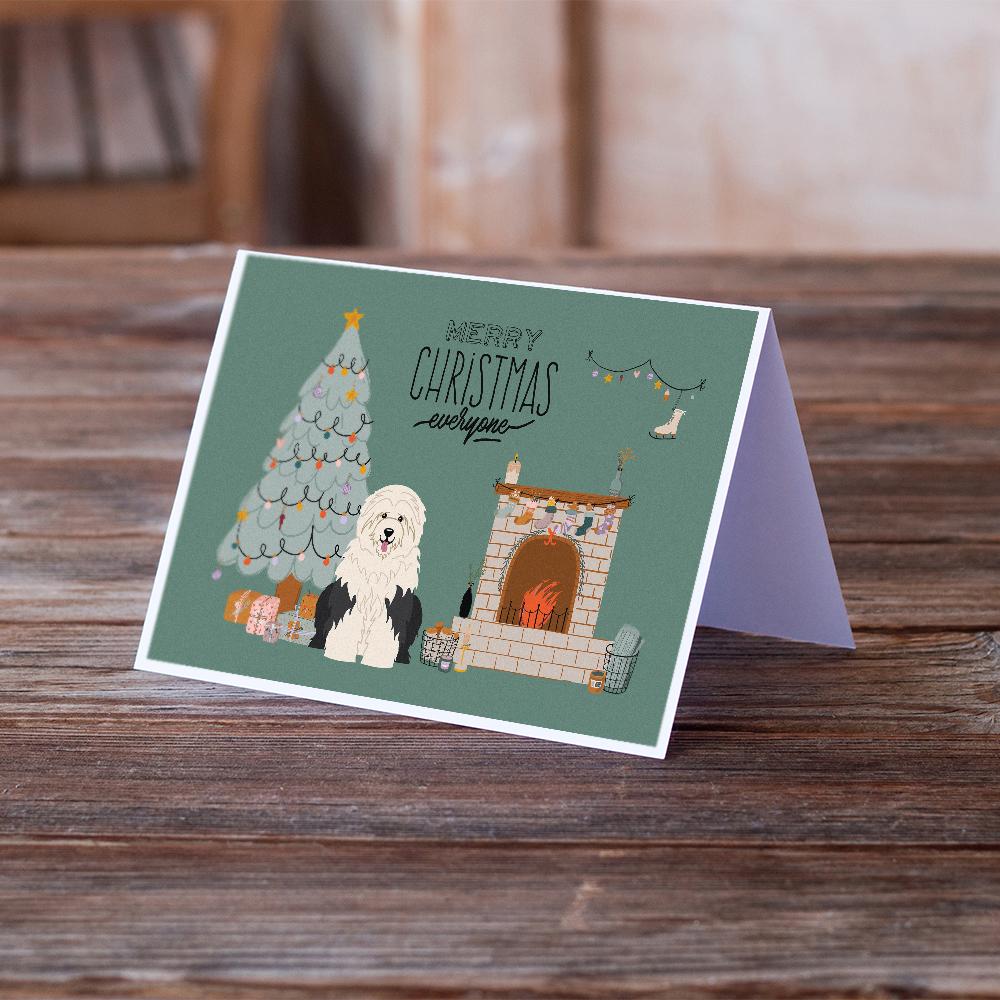 Old English Sheepdog Christmas Everyone Greeting Cards Pack of 8 Blank Cards with Envelopes Whimsical A7 Size 5x7