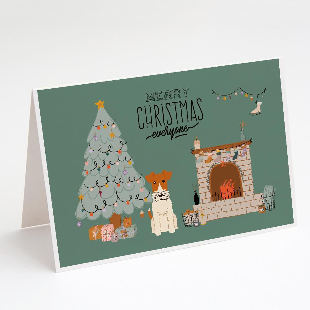 Wire Fox Terrier Christmas Everyone Greeting Cards Pack of 8 Blank Cards with Envelopes Whimsical A7 Size 5x7