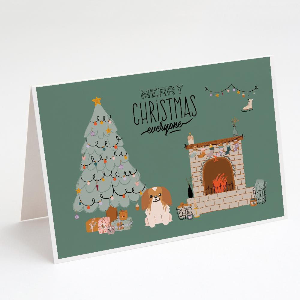 Red White Pekingese Christmas Everyone Greeting Cards Pack of 8 Blank Cards with Envelopes Whimsical A7 Size 5x7