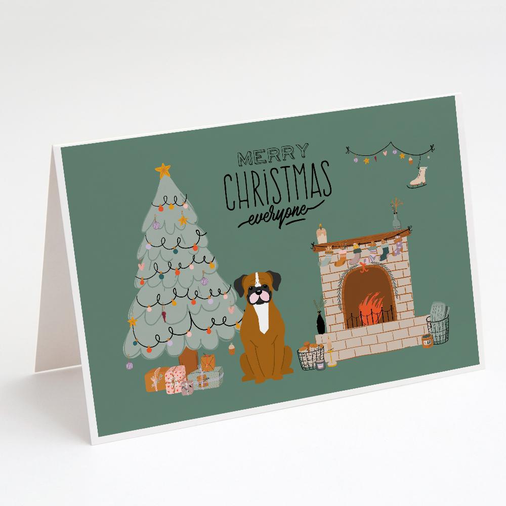 Flashy Fawn Boxer Christmas Everyone Greeting Cards Pack of 8 Blank Cards with Envelopes Whimsical A7 Size 5x7