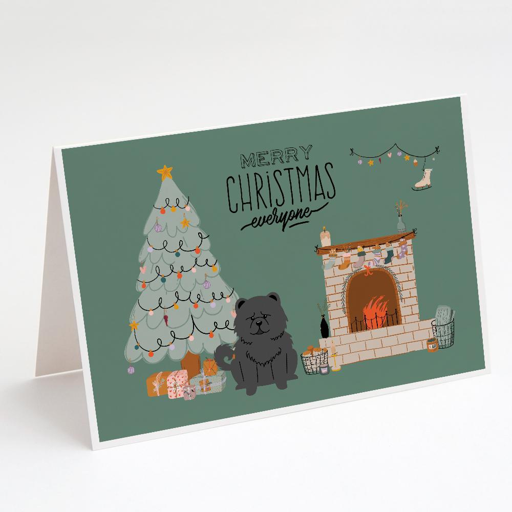 Black Chow Chow Christmas Everyone Greeting Cards Pack of 8 Blank Cards with Envelopes Whimsical A7 Size 5x7