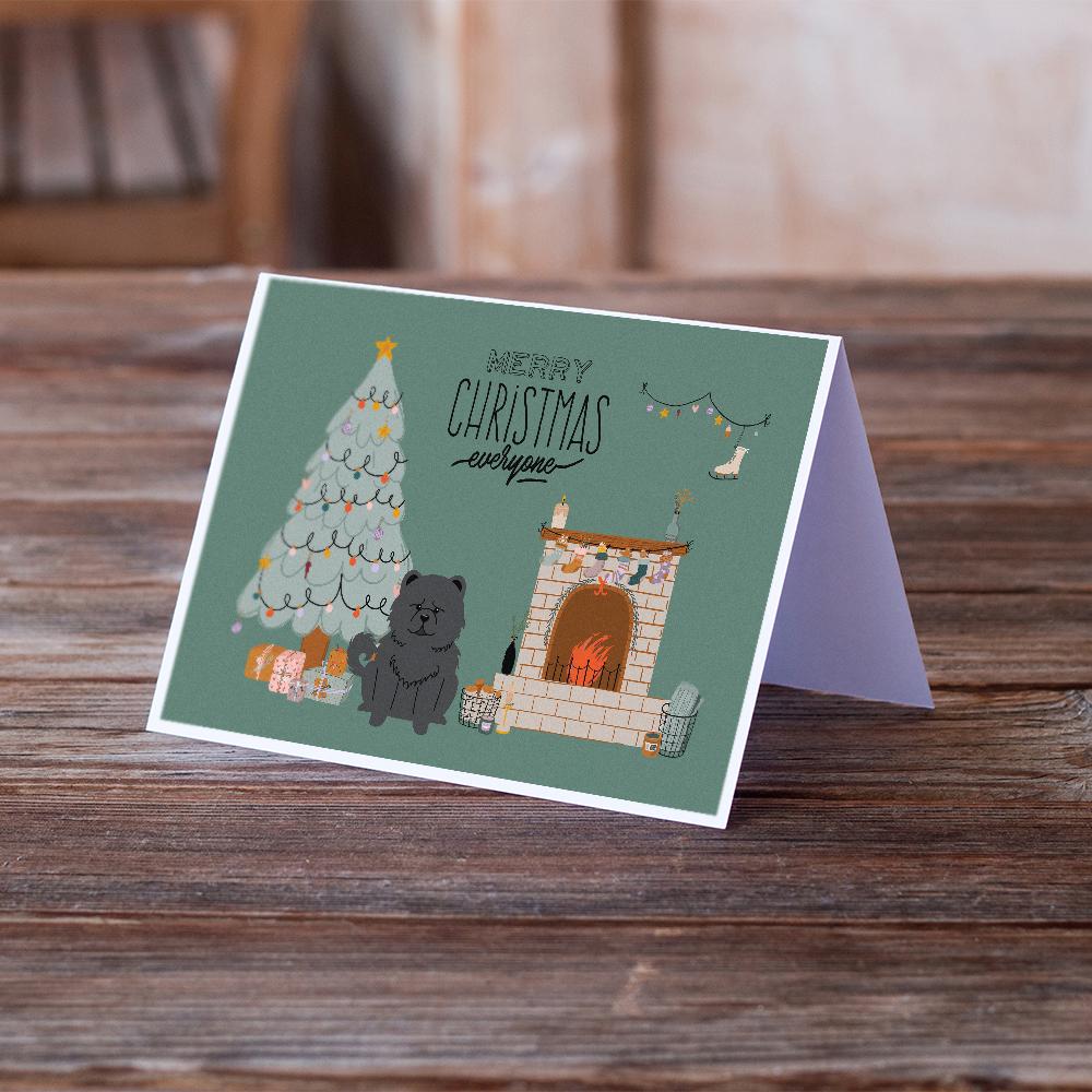 Black Chow Chow Christmas Everyone Greeting Cards Pack of 8 Blank Cards with Envelopes Whimsical A7 Size 5x7