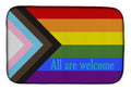 Gay Progress Pride All are Welcome Dish Drying Mat Absorbent Dish Drying Mat Pad for Kitchen Counter Dish Drainer Mat for Countertop, 14 x 21", Multicolor