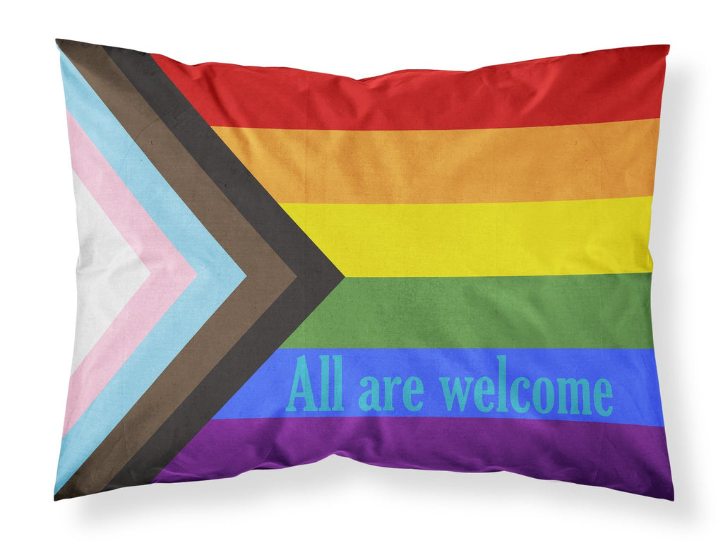 Gay Progress Pride All are Welcome Standard Pillowcase Lightweight Super Soft Easy Care Decorative Artwork Pillowcase, Standard