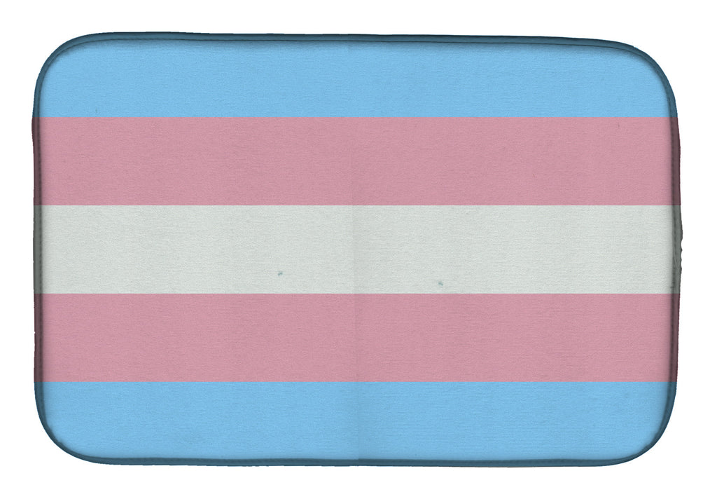 Transgender Pride Dish Drying Mat Absorbent Dish Drying Mat Pad for Kitchen Counter Dish Drainer Mat for Countertop, 14 x 21", Multicolor