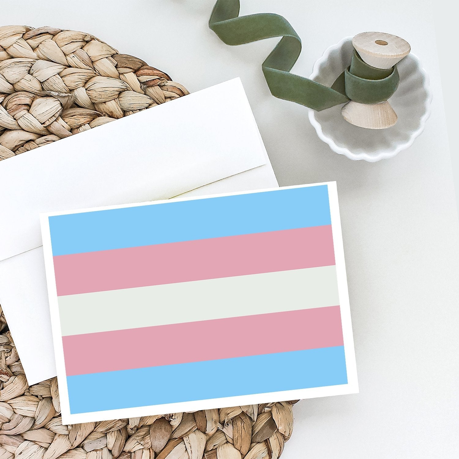 Transgender Pride Greeting Cards Pack of 8 Blank Cards with Envelopes Whimsical A7 Size 5x7