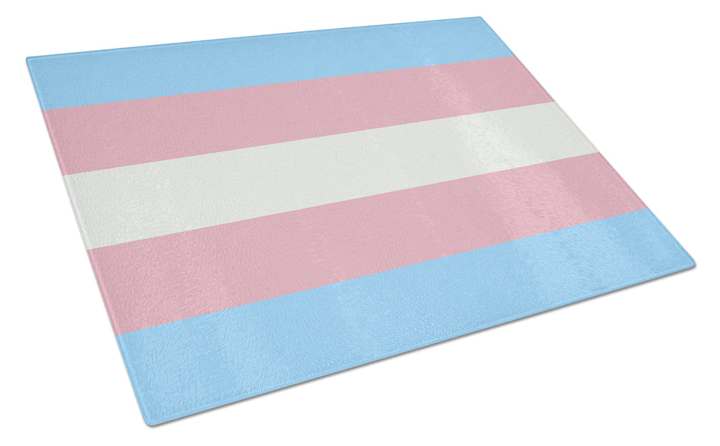 Transgender Pride Cutting Board Tempered Glass Kitchen Cutting Surface, Heat Resistant Chopping, Non-Slip Feet, Food Prep & Serving