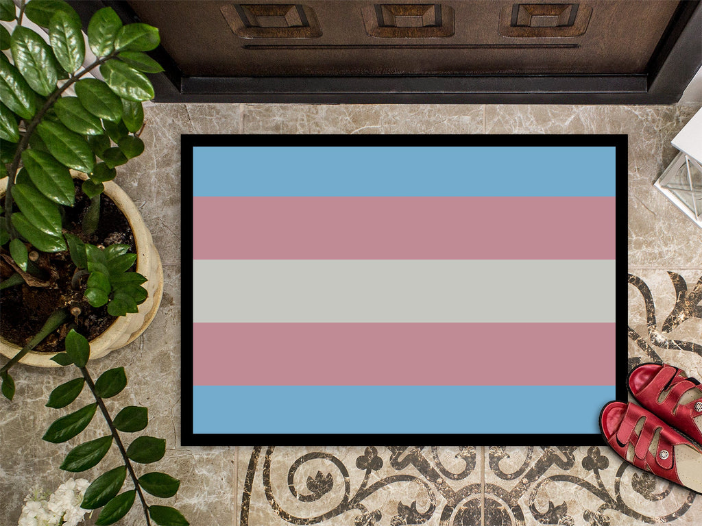 Transgender Pride Doormat Indoor Outdoor 18H X 27W Front Door Mat Rugs for Entryway, Non Slip Washable