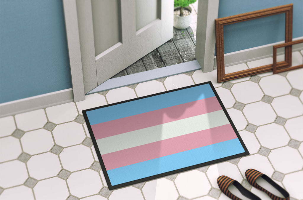 Transgender Pride Doormat Indoor Outdoor 18H X 27W Front Door Mat Rugs for Entryway, Non Slip Washable