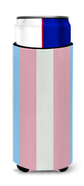 Transgender Pride Slim Can Hugger , Insulated Foam Hugger for 12 oz Slim Cans, Beer Bottles & Water Bottles, Printed in USA