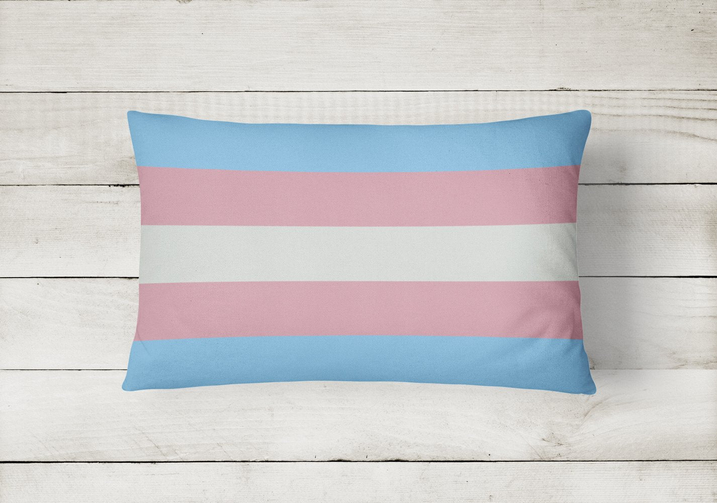 Transgender Pride Decorative Throw Pillow 12x16 Indoor Outdoor Accent Cushion, Fabric Cover with Insert for Sofa, Bed, Porch & Living Room