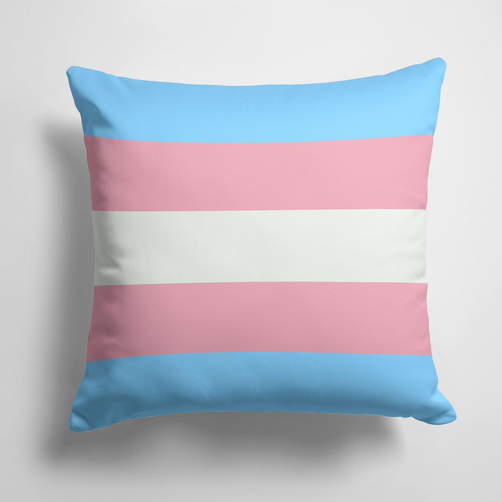 Transgender Pride Decorative Throw Pillow 14x14 Indoor Outdoor Accent Cushion, Fabric Cover with Insert for Sofa, Bed, Porch & Living Room