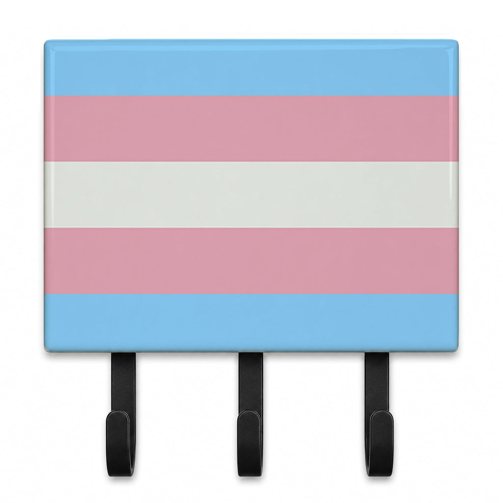 Transgender Pride Leash or Key Holder Wall Hooks, Coat Rack Wall Mount, for Hanging Keys, Towels, Aprons, Leashes