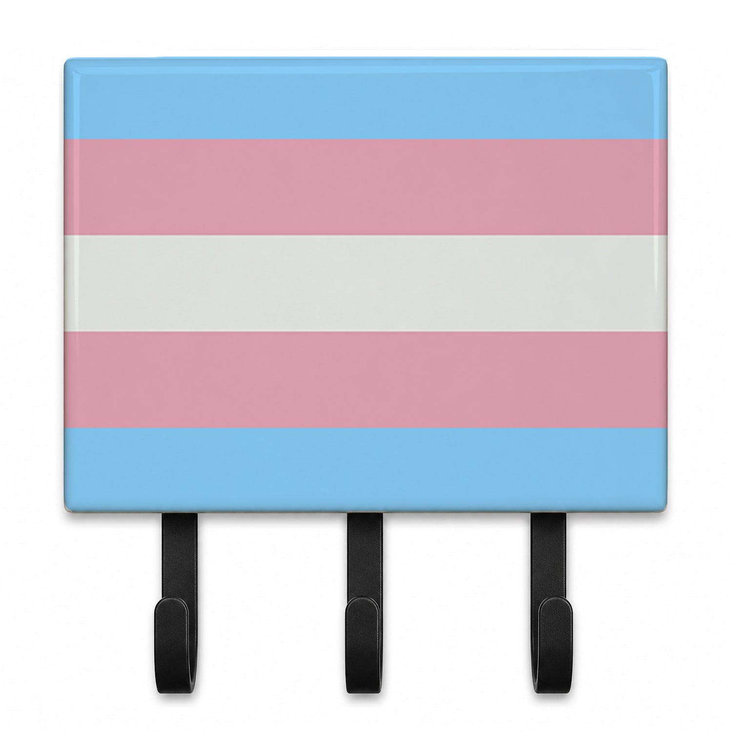 Transgender Pride Leash or Key Holder Wall Hooks, Coat Rack Wall Mount, for Hanging Keys, Towels, Aprons, Leashes