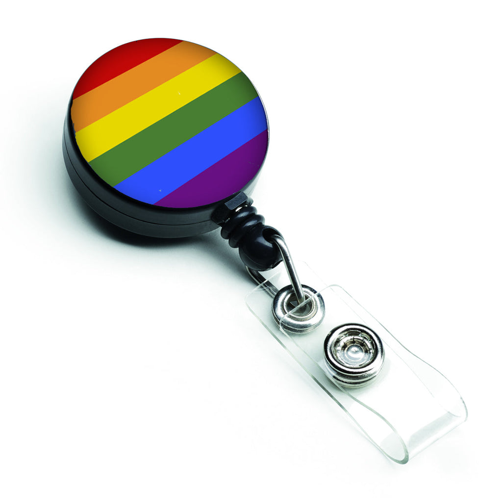 Gay Pride Retractable Badge Reel for Nurses ID Badge Holder with Clip Retractable Employee Badge Holder, Belt Clip