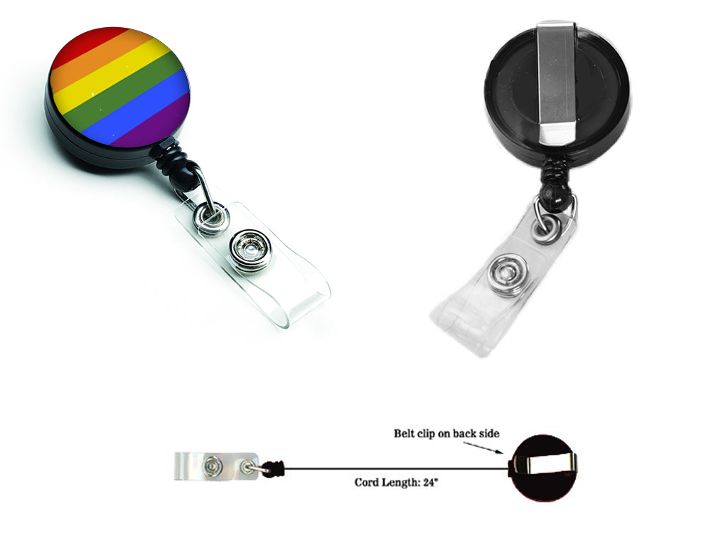 Gay Pride Retractable Badge Reel for Nurses ID Badge Holder with Clip Retractable Employee Badge Holder, Belt Clip