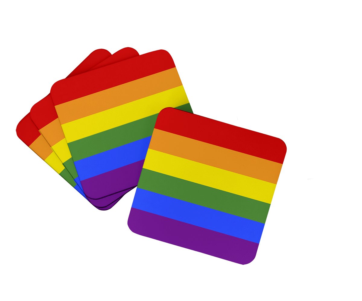Gay Pride Foam Coasters Set of 4 Cup Coasters for Indoor Outdoor, Tabletop Protection, Anti Slip, Mouse pad Material