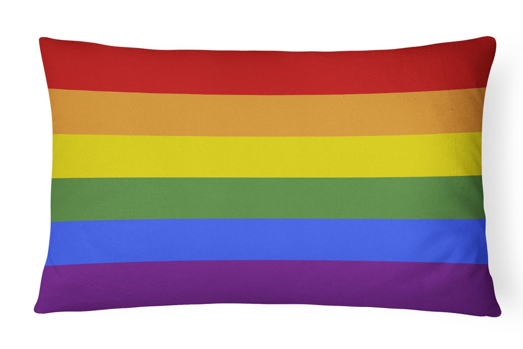 Gay Pride Decorative Throw Pillow 12x16 Indoor Outdoor Accent Cushion, Fabric Cover with Insert for Sofa, Bed, Porch & Living Room