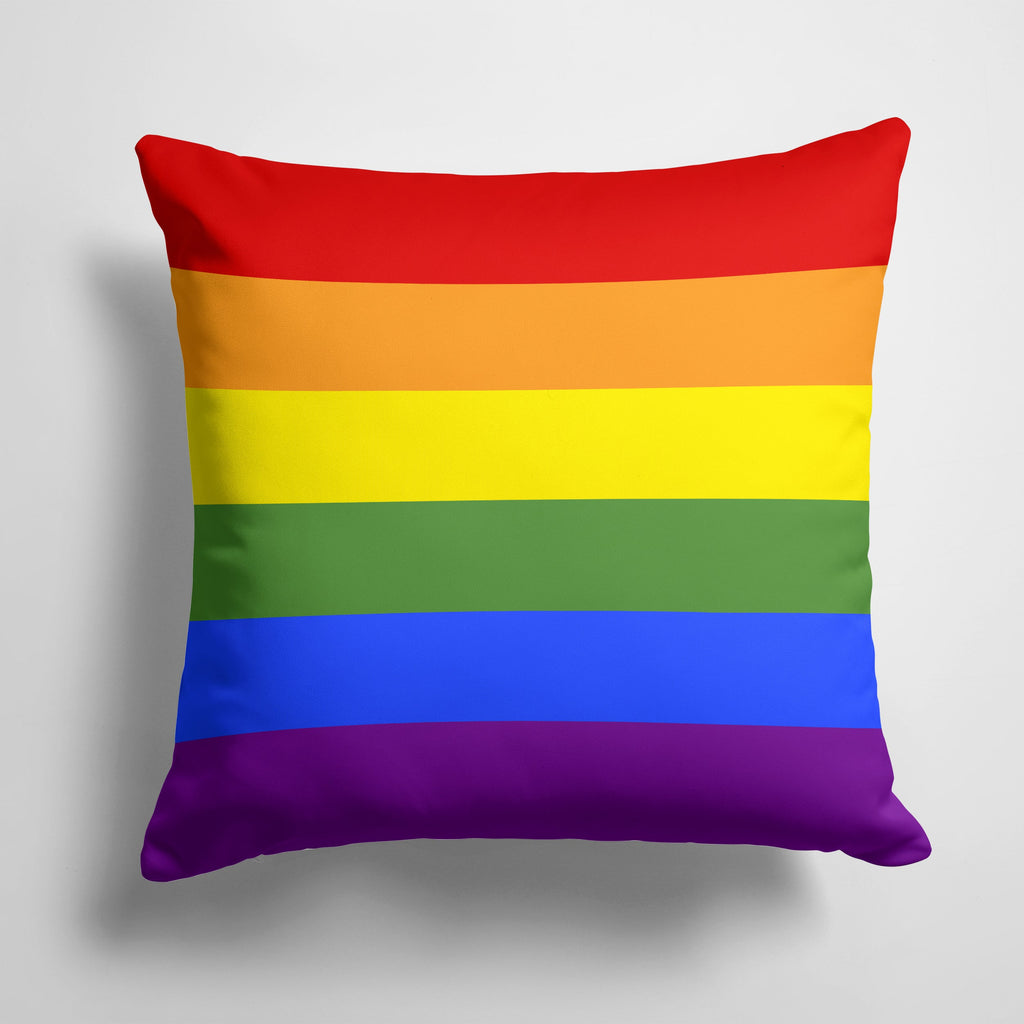 Gay Pride Decorative Throw Pillow 14x14 Indoor Outdoor Accent Cushion, Fabric Cover with Insert for Sofa, Bed, Porch & Living Room