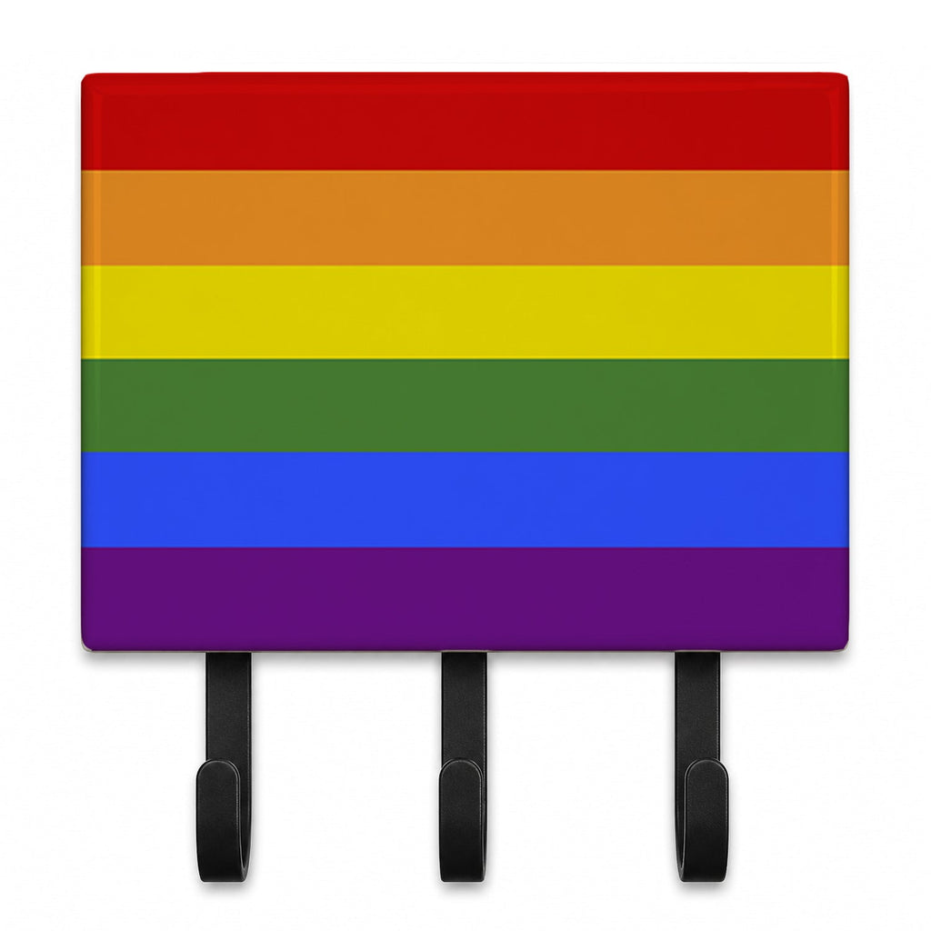 Gay Pride Leash or Key Holder Wall Hooks, Coat Rack Wall Mount, for Hanging Keys, Towels, Aprons, Leashes