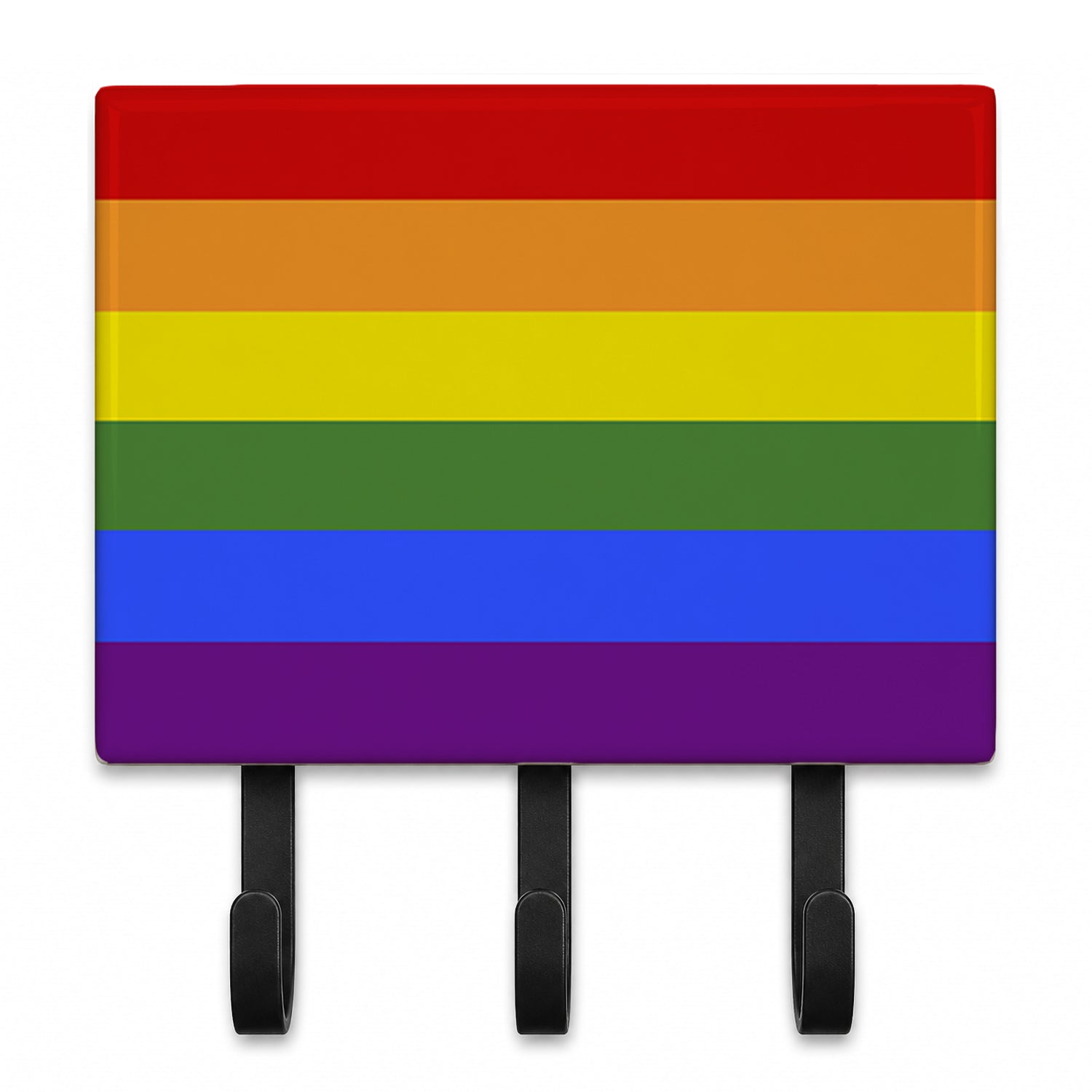 Gay Pride Leash or Key Holder Wall Hooks, Coat Rack Wall Mount, for Hanging Keys, Towels, Aprons, Leashes