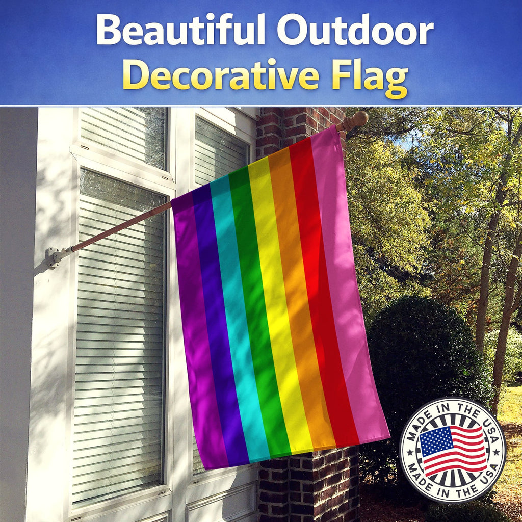 Gay Pride before 1978 House Flag 28x40 Porch Sleeve Pole Decorative Outside Yard Banner Artwork Wall Hanging, Polyester