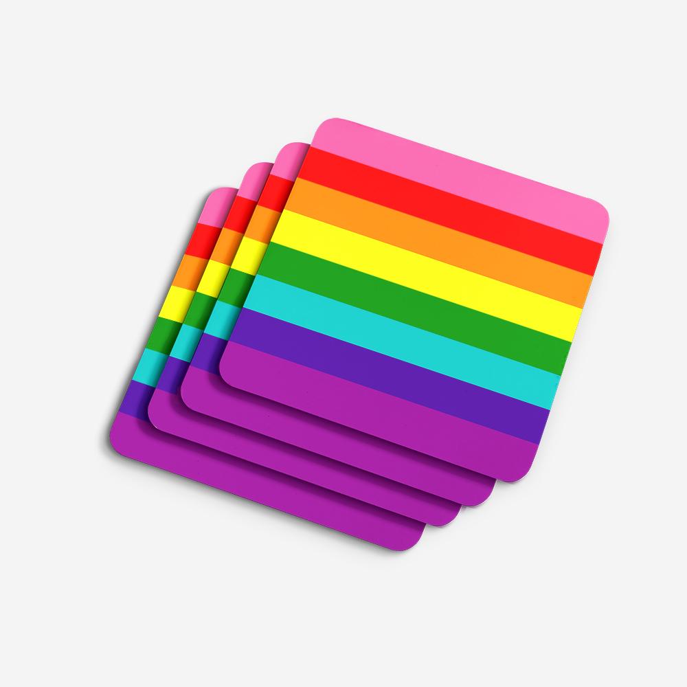 Gay Pride before 1978 Foam Coasters Set of 4 Cup Coasters for Indoor Outdoor, Tabletop Protection, Anti Slip, Mouse pad Material