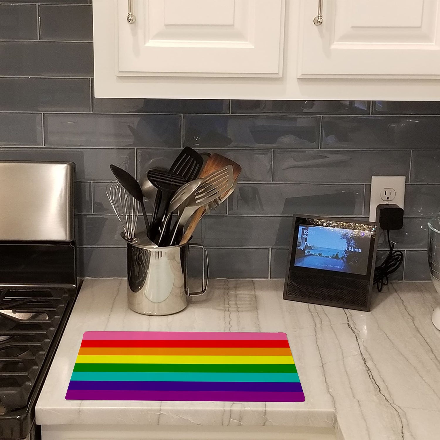 Gay Pride before 1978 Cutting Board Tempered Glass Kitchen Cutting Surface, Heat Resistant Chopping, Non-Slip Feet, Food Prep & Serving
