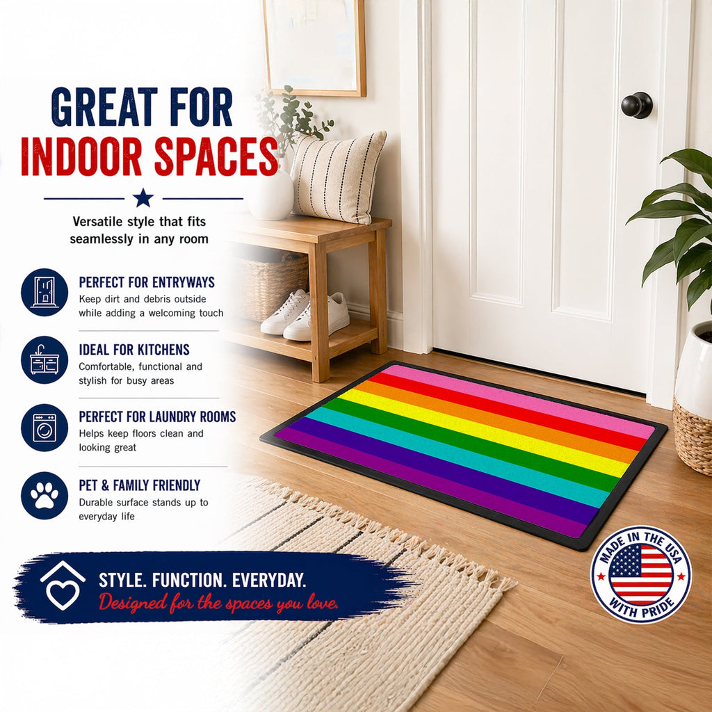 Gay Pride before 1978 Doormat Indoor Outdoor 18H X 27W Front Door Mat Rugs for Entryway, Non Slip Washable