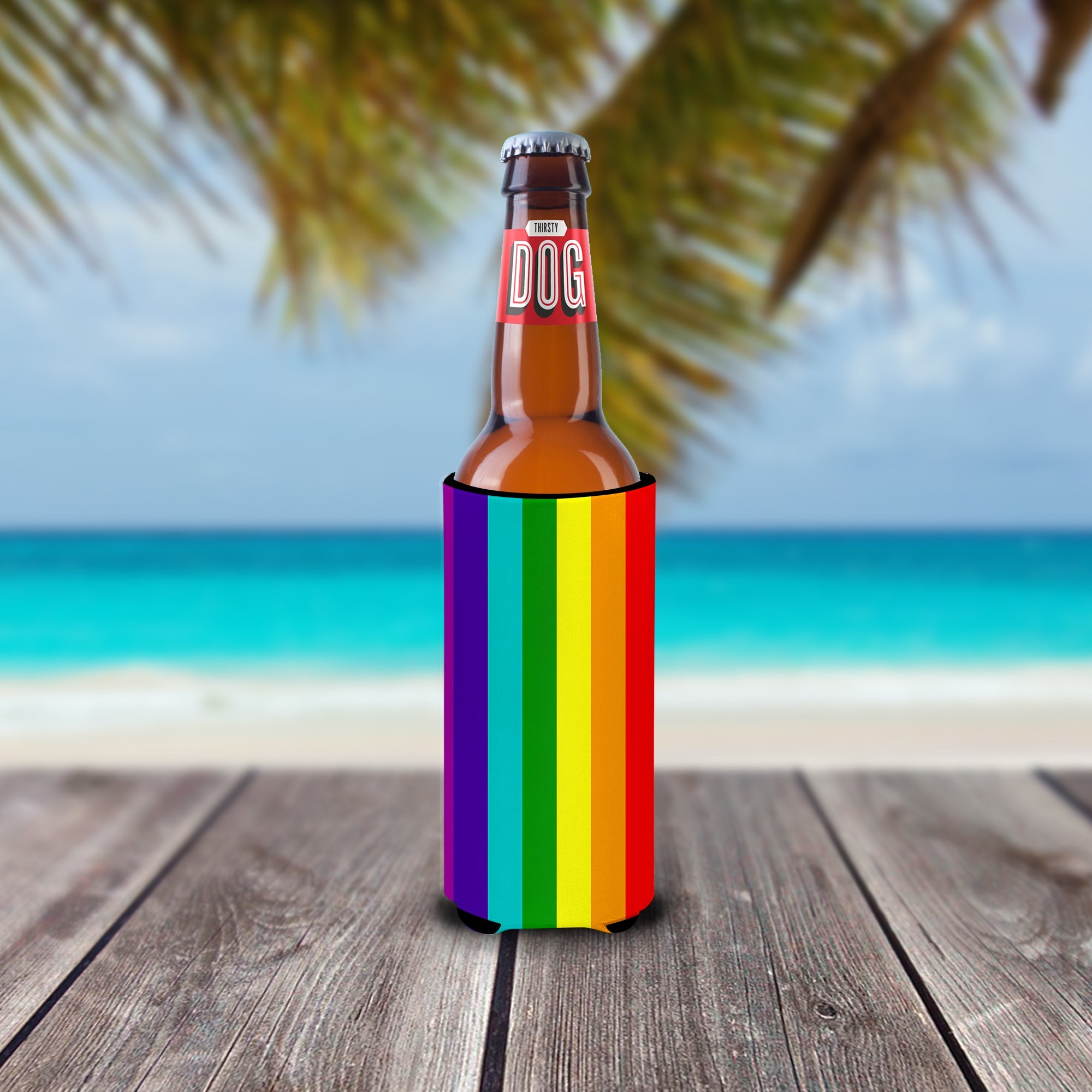 Gay Pride before 1978 Slim Can Hugger , Insulated Foam Hugger for 12 oz Slim Cans, Beer Bottles & Water Bottles, Printed in USA