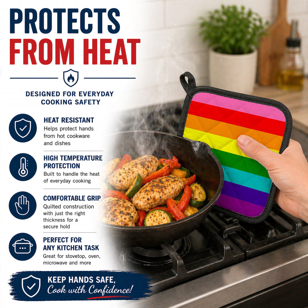 Gay Pride before 1978 Pot Holder Set of 2 Heat Resistant Quilted Hot Pads 7.5 x 7.5 Inch, Insulated Kitchen Trivets for Cooking & Baking