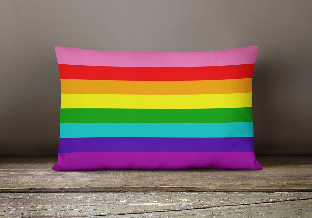 Gay Pride before 1978 Decorative Throw Pillow 12x16 Indoor Outdoor Accent Cushion, Fabric Cover with Insert for Sofa, Bed, Porch & Living Room