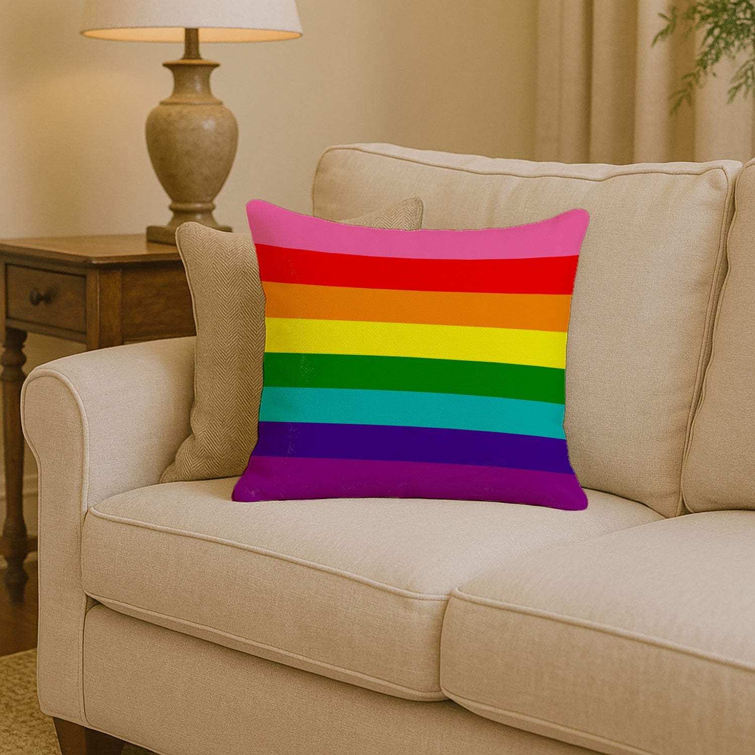Gay Pride before 1978 Decorative Throw Pillow 14x14 Indoor Outdoor Accent Cushion, Fabric Cover with Insert for Sofa, Bed, Porch & Living Room