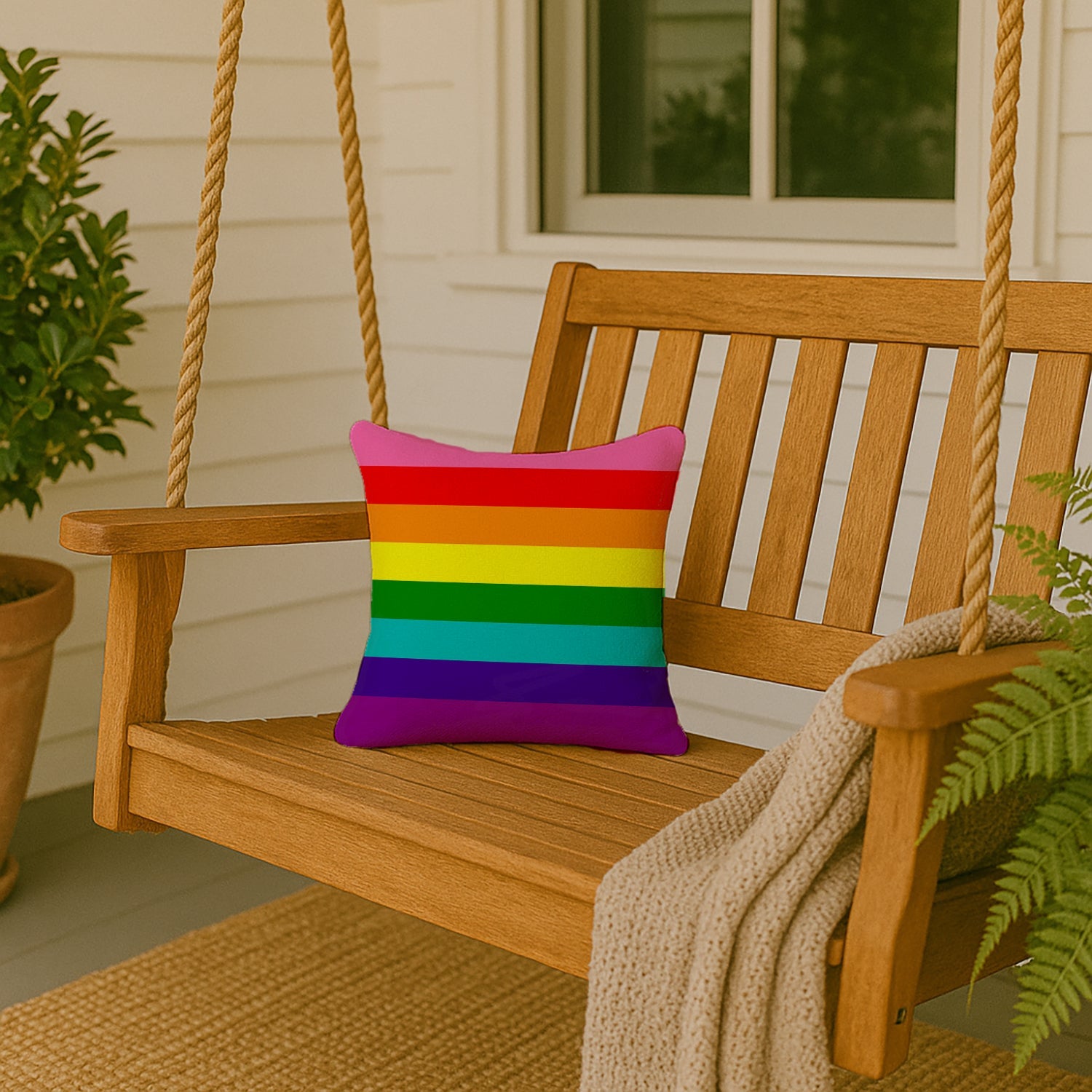 Gay Pride before 1978 Decorative Throw Pillow 14x14 Indoor Outdoor Accent Cushion, Fabric Cover with Insert for Sofa, Bed, Porch & Living Room