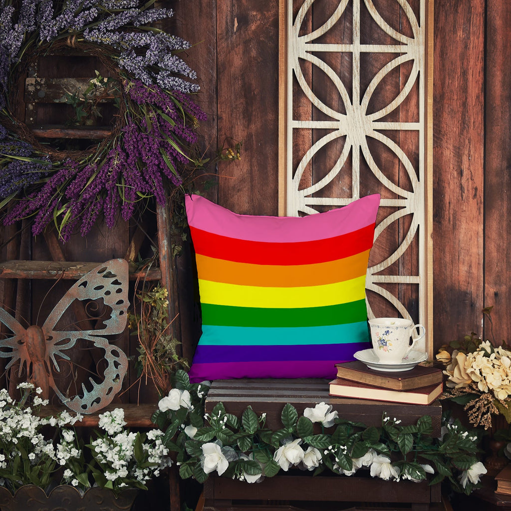 Gay Pride before 1978 Decorative Throw Pillow 14x14 Indoor Outdoor Accent Cushion, Fabric Cover with Insert for Sofa, Bed, Porch & Living Room
