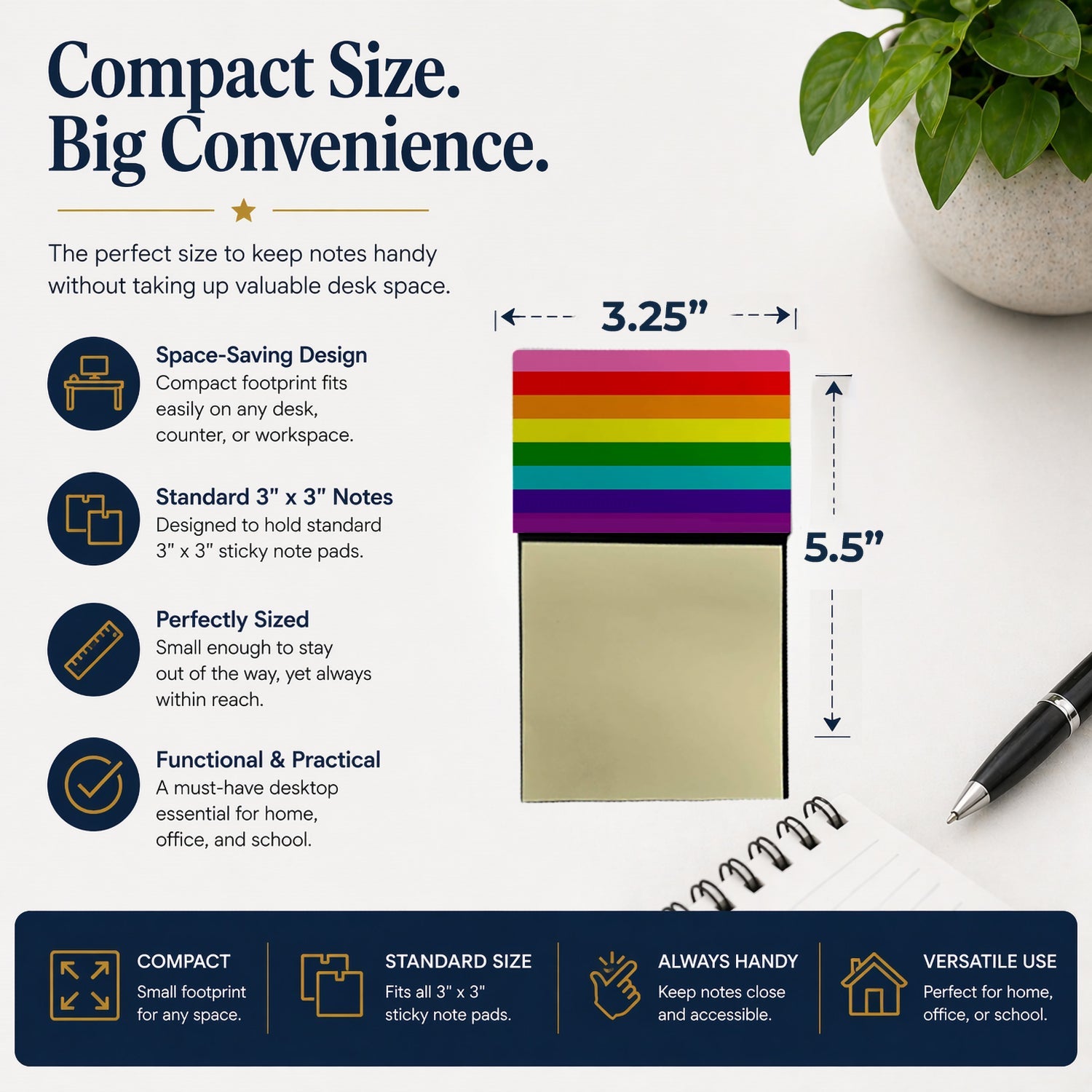 Gay Pride before 1978 Watercolor Sticky Note Holder Refillable Dispenser Desk Accessory 3x3 Pad Gift