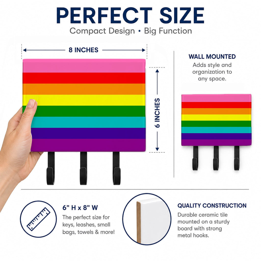 Gay Pride before 1978 Leash or Key Holder Wall Hooks, Coat Rack Wall Mount, for Hanging Keys, Towels, Aprons, Leashes