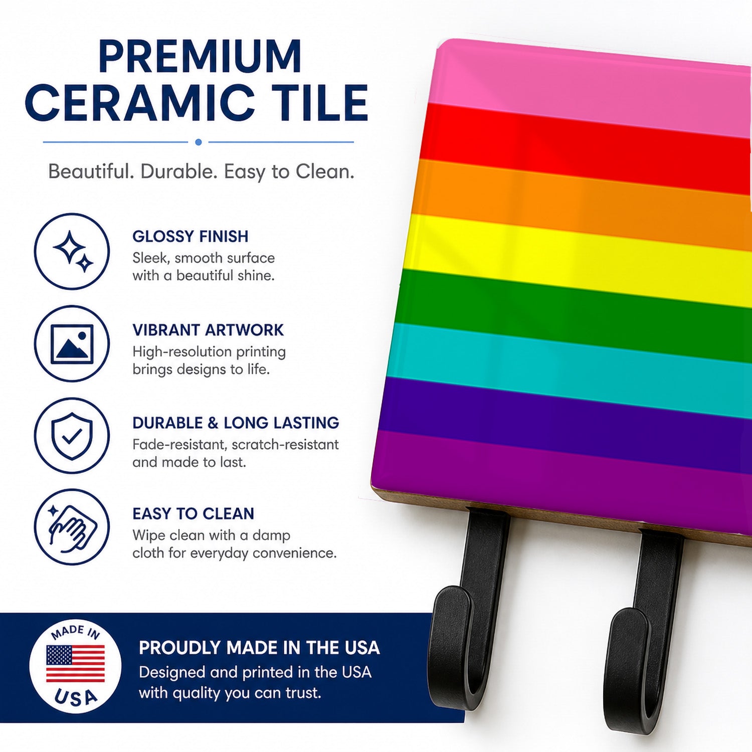 Gay Pride before 1978 Leash or Key Holder Wall Hooks, Coat Rack Wall Mount, for Hanging Keys, Towels, Aprons, Leashes