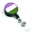 Genderqueer Pride Retractable Badge Reel for Nurses ID Badge Holder with Clip Retractable Employee Badge Holder, Belt Clip