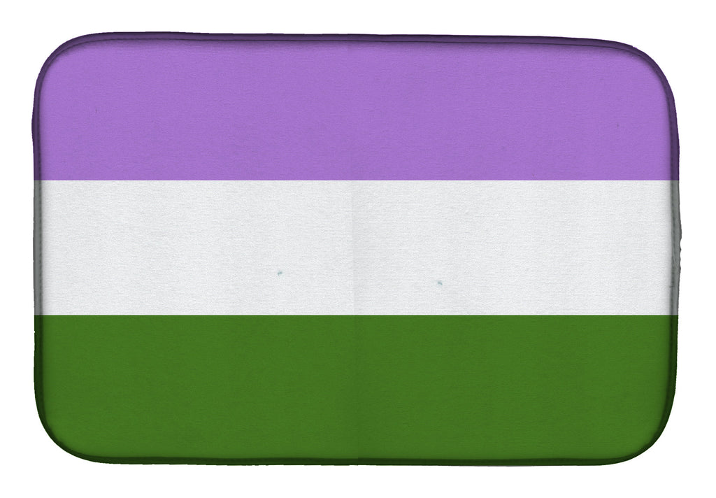 Genderqueer Pride Dish Drying Mat Absorbent Dish Drying Mat Pad for Kitchen Counter Dish Drainer Mat for Countertop, 14 x 21", Multicolor