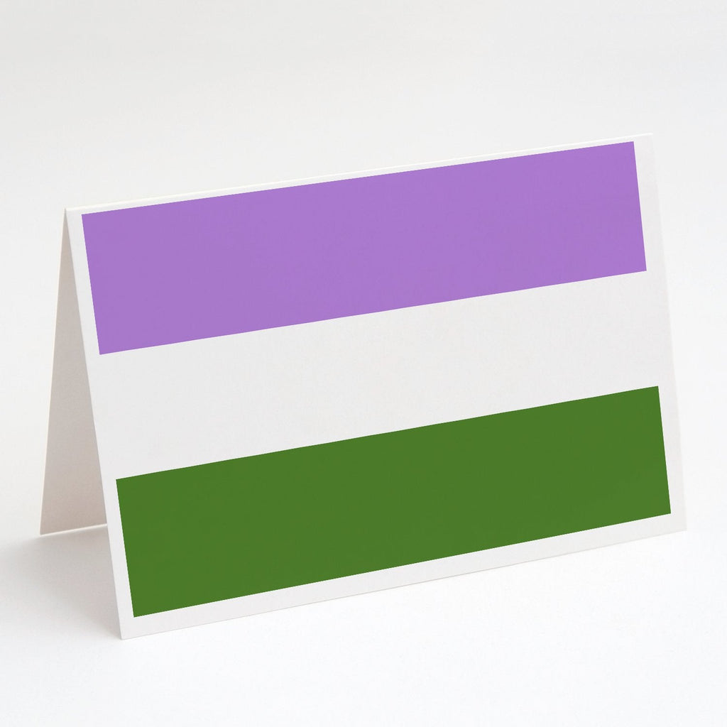 Genderqueer Pride Greeting Cards Pack of 8 Blank Cards with Envelopes Whimsical A7 Size 5x7